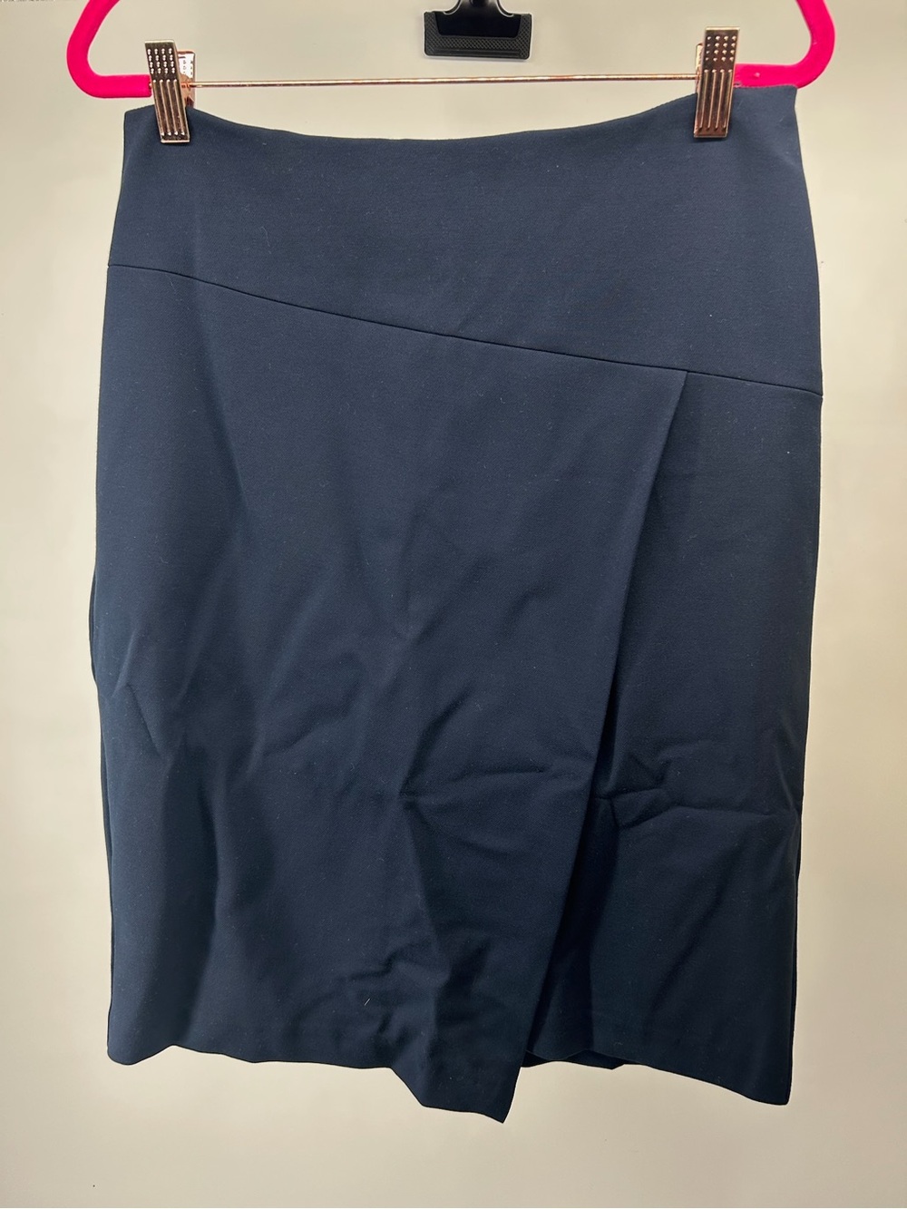 Classic Navy Asymmetric Pencil Skirt - Women's